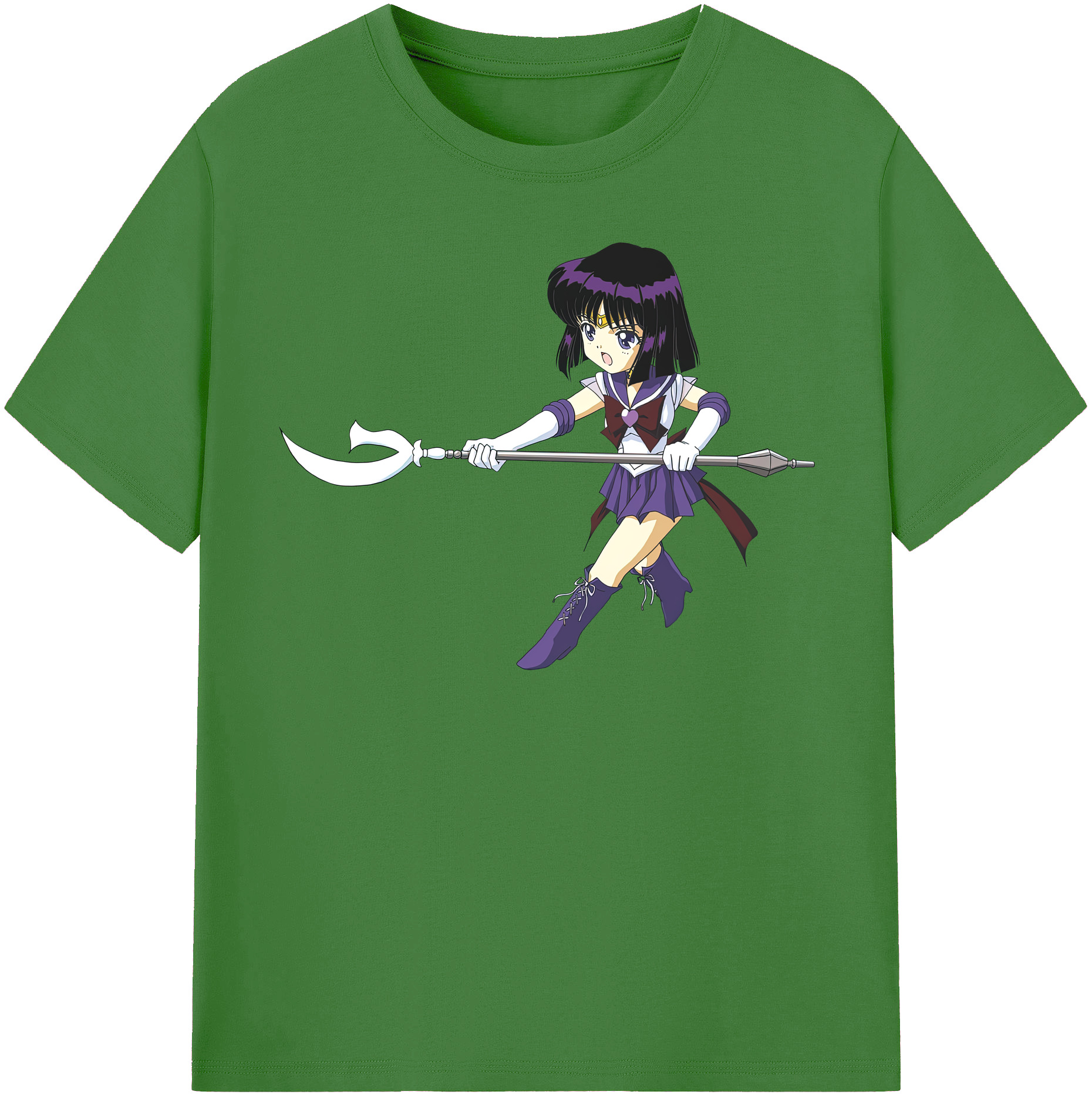 （画像用） 美少女戦士セーラームーン 土萠ほたる Sailor Moon Tomoe Hotaru （セーラーサターン；Sailor Saturn） レディースカジュアルプリントTシャツ（綿100％）